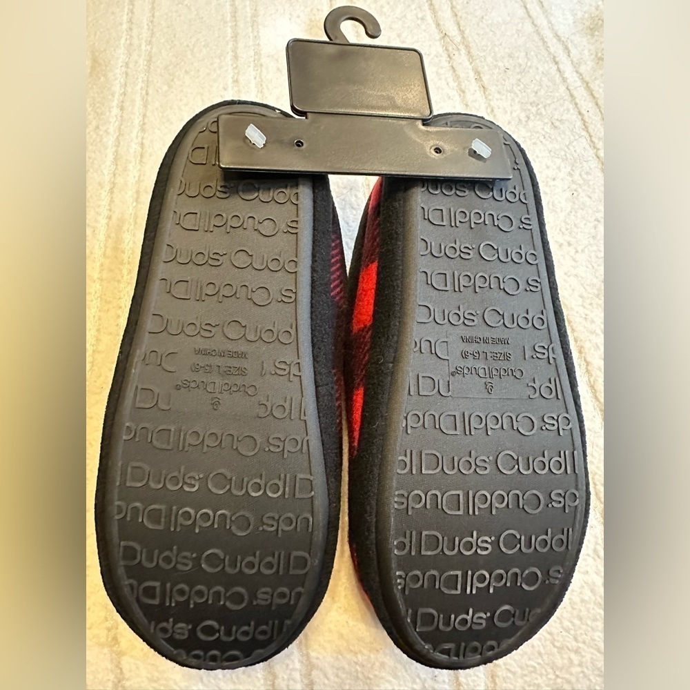 Cuddl Duds Buffalo checked red and black Boys slipper - new with tags large boy - Picture 2 of 6